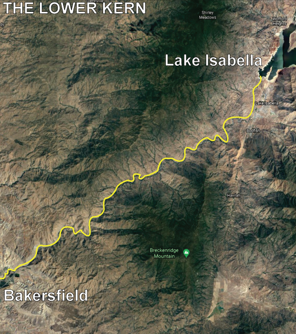Map of the lower Kern river