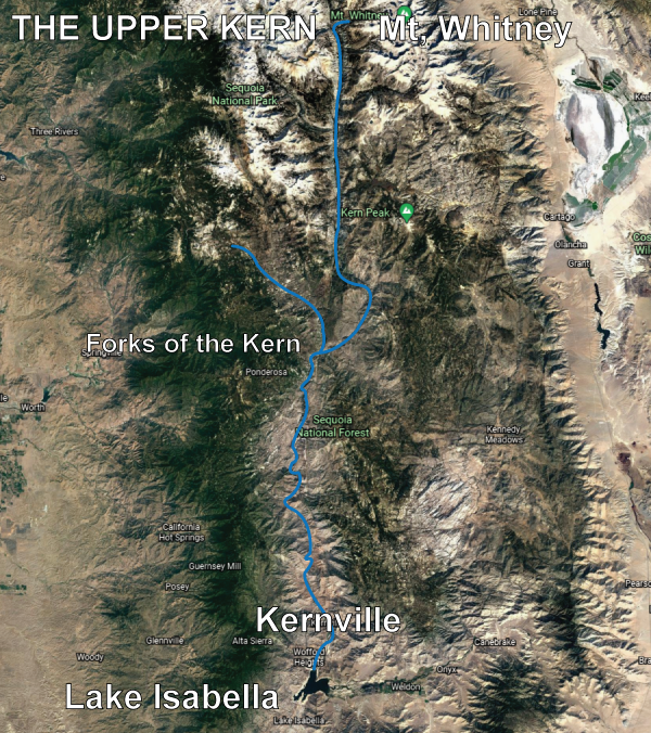 Map of the upper Kern river
